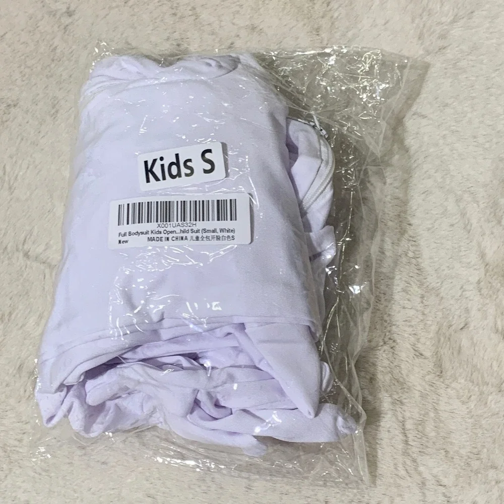 New Kids White‎ Full Bodysuit Hooded Costume Jumpsuit Small